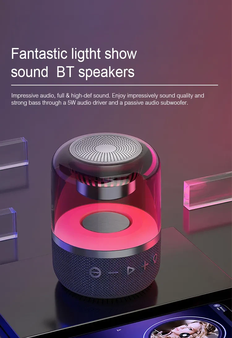 Bluetooth Crystal Speaker With LED Light mill